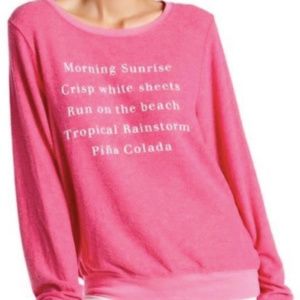 Wildfox Hot Pink Morning Sunrise  Pullover Sweater
